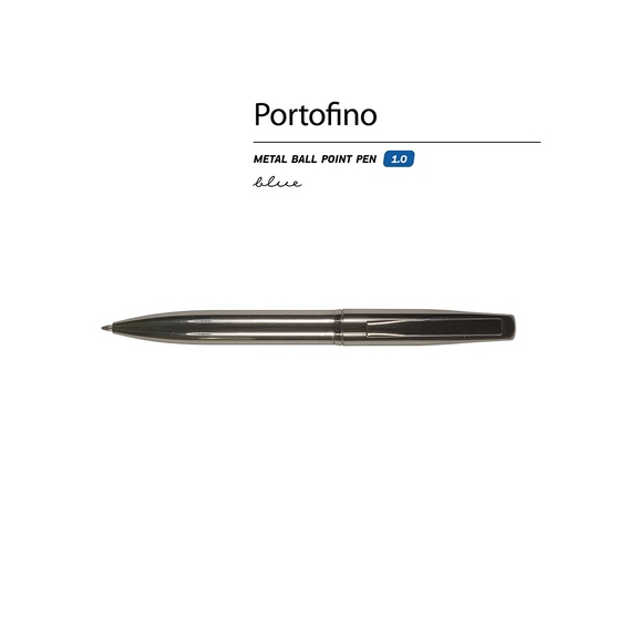 Ручка металлическая шариковая "Portofino", вороненая сталь-1