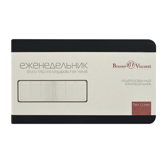 Еженедельник недатированный А6 «Мегаполис Вельвет»-3