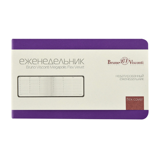 Еженедельник недатированный А6 «Мегаполис Вельвет»-3
