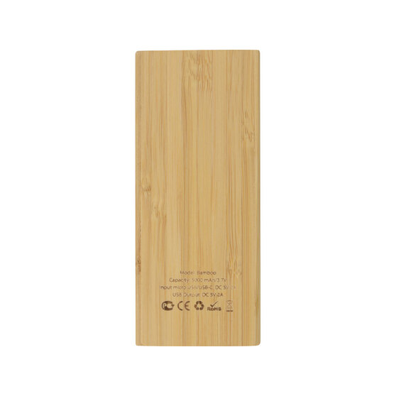 Внешний аккумулятор из бамбука «Bamboo», 5000 mAh-3