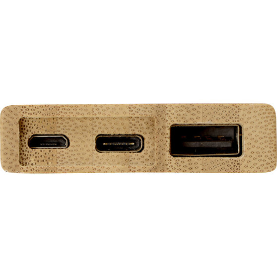 Внешний аккумулятор из бамбука «Bamboo», 5000 mAh-4