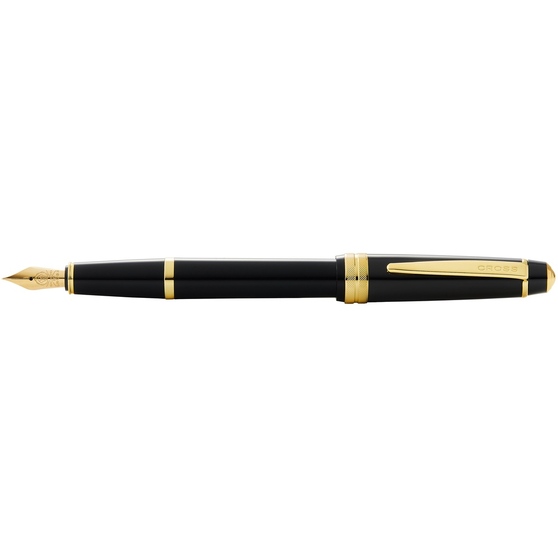 Ручка перьевая «Bailey Ligh Polished Black Resin and Gold Tone», перо F-1