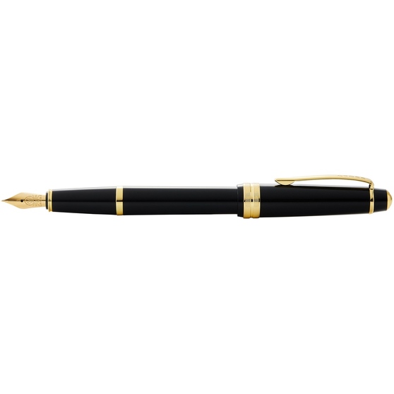 Ручка перьевая «Bailey Ligh Polished Black Resin and Gold Tone», перо F-2