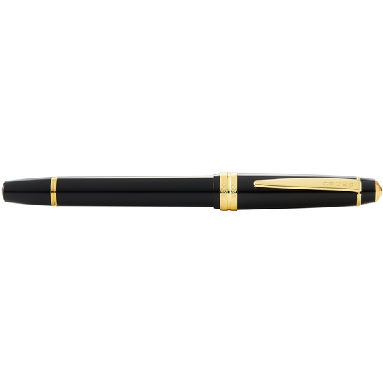 Ручка перьевая «Bailey Ligh Polished Black Resin and Gold Tone», перо F-3