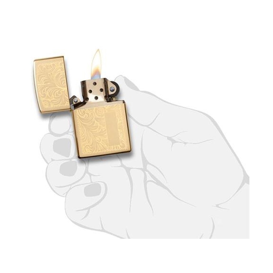 Зажигалка ZIPPO Venetian® с покрытием High Polish Brass-2