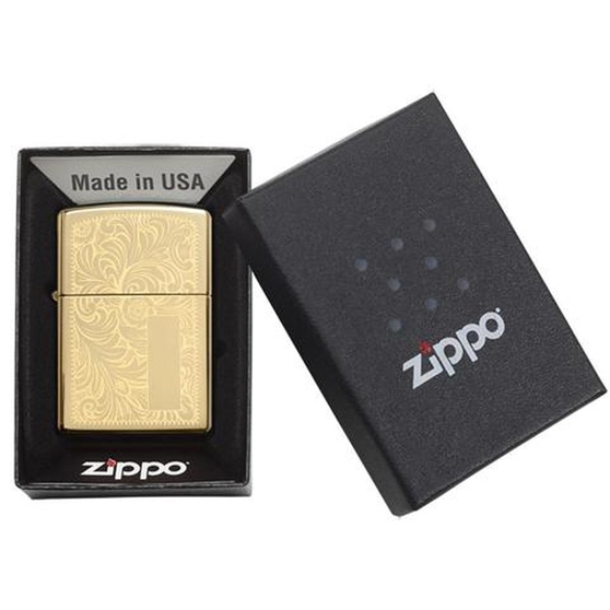 Зажигалка ZIPPO Venetian® с покрытием High Polish Brass-3