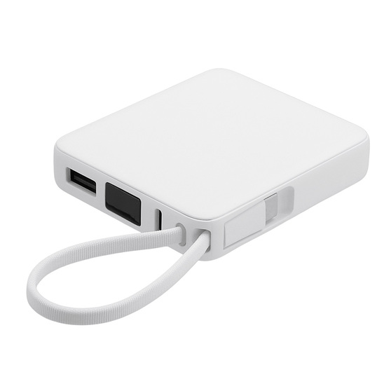 Внешний аккумулятор со встроенным кабелем USB-C «Дэнси», 5000 мАч-1