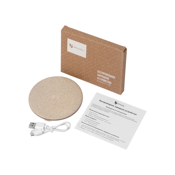 Беспроводное зарядное устройство «Wheatty» из пшеничной соломы, 5W-7