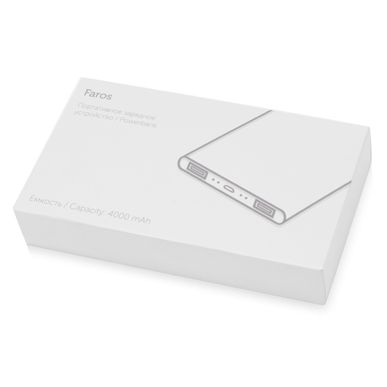 Внешний аккумулятор с подсветкой логотипа «Faros», soft-touch, 4000 mAh-7