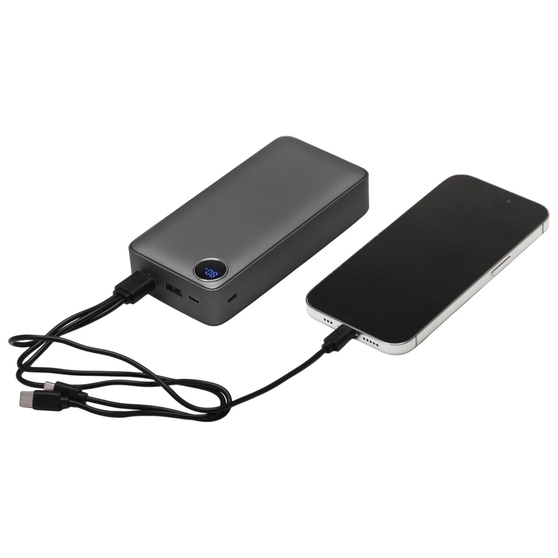 Внешний аккумулятор «Mild Pro» c быстрой зарядкой QC/PD, металлик soft-touch, 20 000 mAh-1