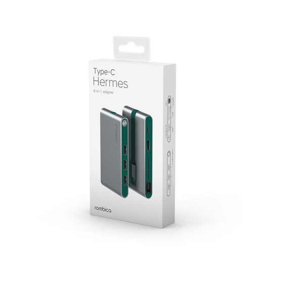 Хаб 8-в-1 Type-C «Hermes», USB 3.0 x 3, Type-C PD, HDMI, LAN, картридер-4