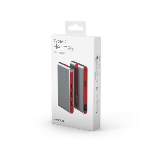 Хаб 8-в-1 Type-C «Hermes», USB 3.0 x 3, Type-C PD, HDMI, LAN, картридер-4