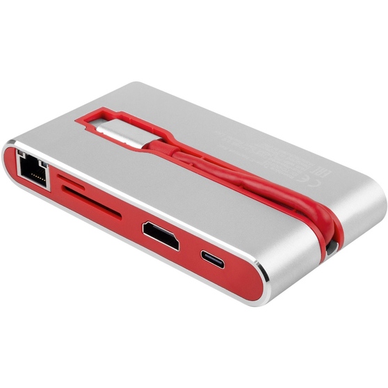 Хаб 8-в-1 Type-C «Hermes», USB 3.0 x 3, Type-C PD, HDMI, LAN, картридер-2