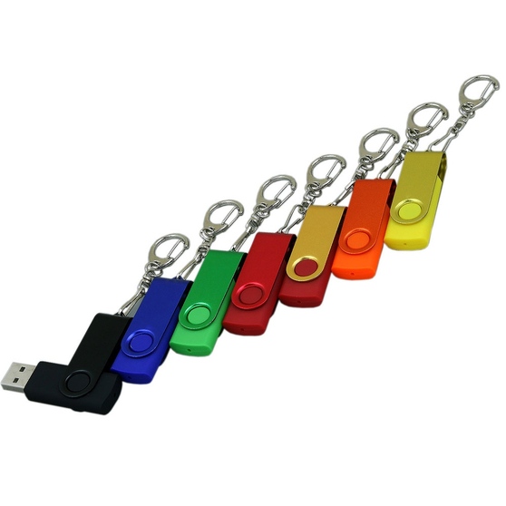 USB 2.0- флешка промо на 16 Гб с поворотным механизмом и однотонным металлическим клипом-3