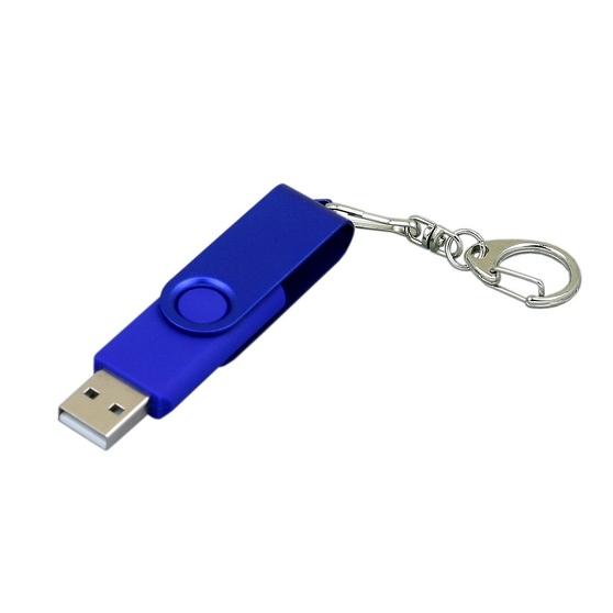 USB 2.0- флешка промо на 16 Гб с поворотным механизмом и однотонным металлическим клипом-1