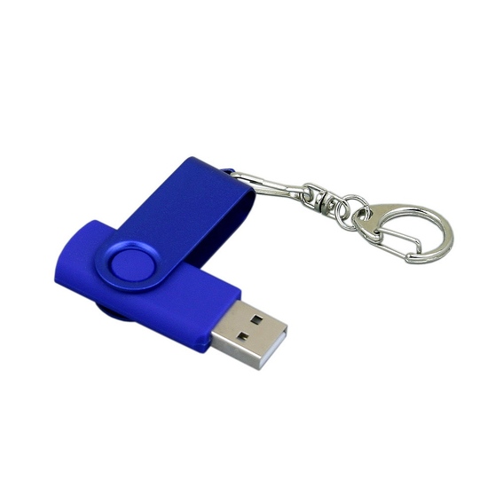 USB 2.0- флешка промо на 16 Гб с поворотным механизмом и однотонным металлическим клипом-2