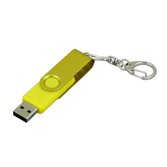 USB 2.0- флешка промо на 16 Гб с поворотным механизмом и однотонным металлическим клипом-1