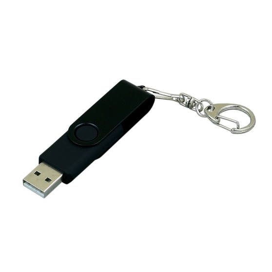 USB 2.0- флешка промо на 16 Гб с поворотным механизмом и однотонным металлическим клипом-1
