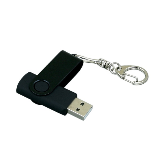 USB 2.0- флешка промо на 16 Гб с поворотным механизмом и однотонным металлическим клипом-2
