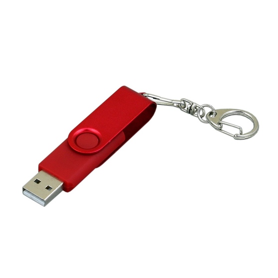 USB 2.0- флешка промо на 32 Гб с поворотным механизмом и однотонным металлическим клипом-1