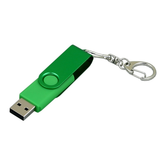 USB 2.0- флешка промо на 32 Гб с поворотным механизмом и однотонным металлическим клипом-1