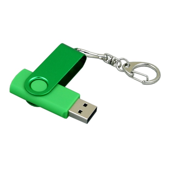 USB 2.0- флешка промо на 32 Гб с поворотным механизмом и однотонным металлическим клипом-2