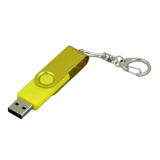 USB 2.0- флешка промо на 32 Гб с поворотным механизмом и однотонным металлическим клипом-1