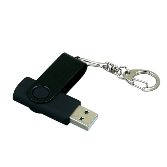 USB 2.0- флешка промо на 32 Гб с поворотным механизмом и однотонным металлическим клипом-2