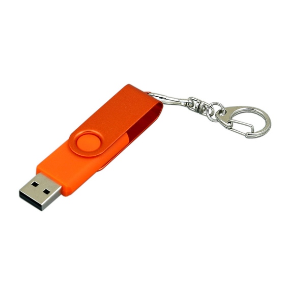 USB 2.0- флешка промо на 32 Гб с поворотным механизмом и однотонным металлическим клипом-1