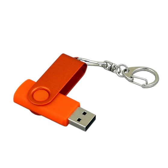 USB 2.0- флешка промо на 32 Гб с поворотным механизмом и однотонным металлическим клипом-2