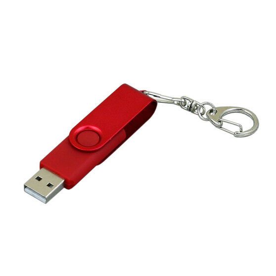 USB 2.0- флешка промо на 4 Гб с поворотным механизмом и однотонным металлическим клипом-1