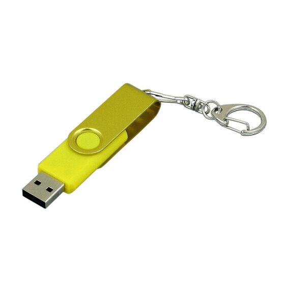 USB 2.0- флешка промо на 4 Гб с поворотным механизмом и однотонным металлическим клипом-1