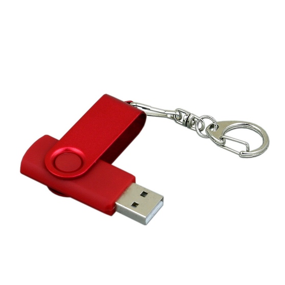 USB 2.0- флешка промо на 64 Гб с поворотным механизмом и однотонным металлическим клипом-2