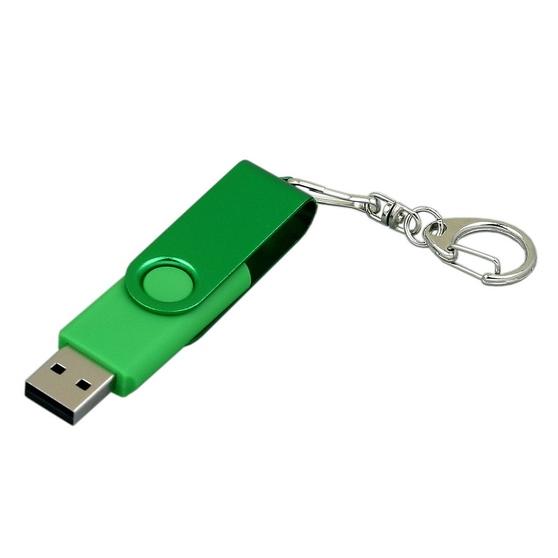USB 2.0- флешка промо на 64 Гб с поворотным механизмом и однотонным металлическим клипом-1