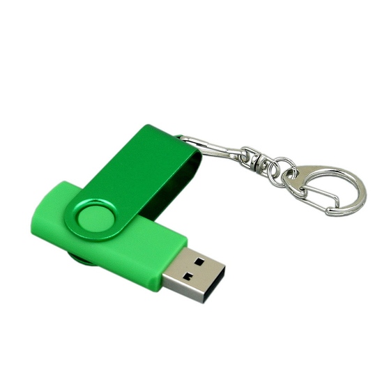 USB 2.0- флешка промо на 64 Гб с поворотным механизмом и однотонным металлическим клипом-2