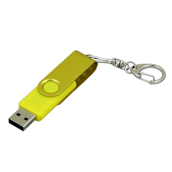 USB 2.0- флешка промо на 64 Гб с поворотным механизмом и однотонным металлическим клипом-1