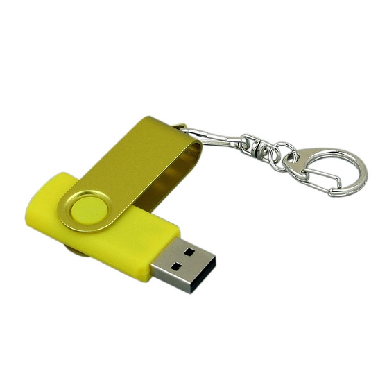 USB 2.0- флешка промо на 64 Гб с поворотным механизмом и однотонным металлическим клипом-2