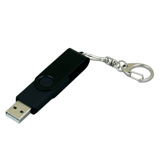 USB 2.0- флешка промо на 64 Гб с поворотным механизмом и однотонным металлическим клипом-1