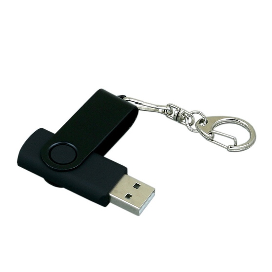 USB 2.0- флешка промо на 64 Гб с поворотным механизмом и однотонным металлическим клипом-2