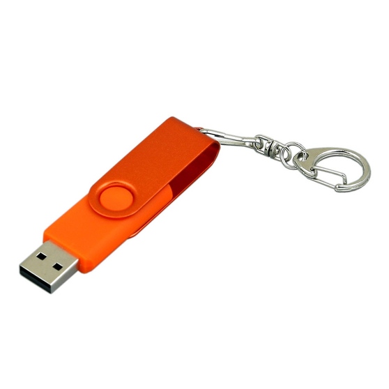 USB 2.0- флешка промо на 64 Гб с поворотным механизмом и однотонным металлическим клипом-1