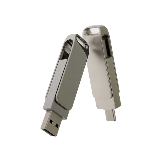 USB 2.0- флешка на 32 Гб с поворотным механизмом и дополнительным разъемом Type-C-3