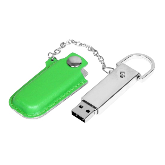 USB 2.0- флешка на 16 Гб в массивном корпусе с кожаным чехлом-1