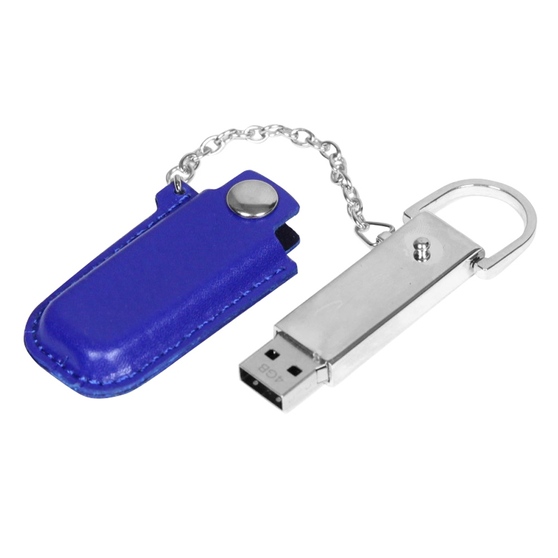 USB 2.0- флешка на 32 Гб в массивном корпусе с кожаным чехлом-1