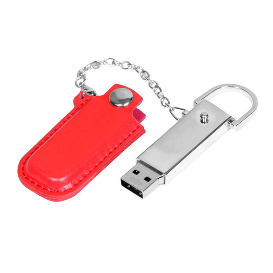 USB 2.0- флешка на 8 Гб в массивном корпусе с кожаным чехлом-1
