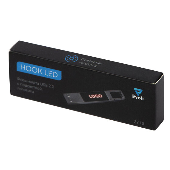 USB 2.0- флешка на 32 Гб c подсветкой логотипа «Hook LED»-9