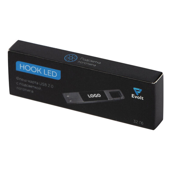 USB 2.0- флешка на 32 Гб c подсветкой логотипа «Hook LED»-9