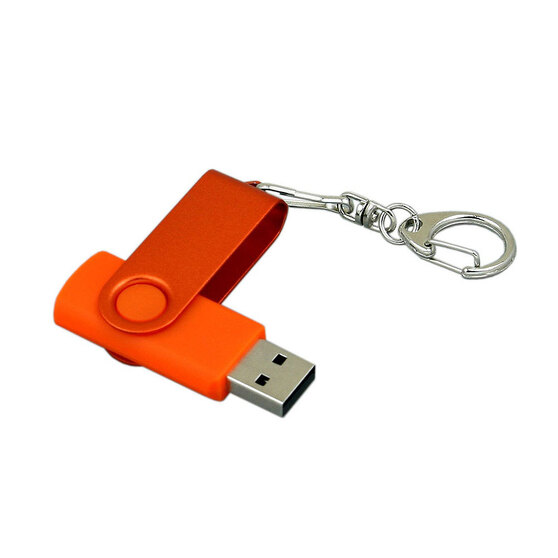 USB 3.0- флешка промо на 128 Гб с поворотным механизмом и однотонным металлическим клипом-2