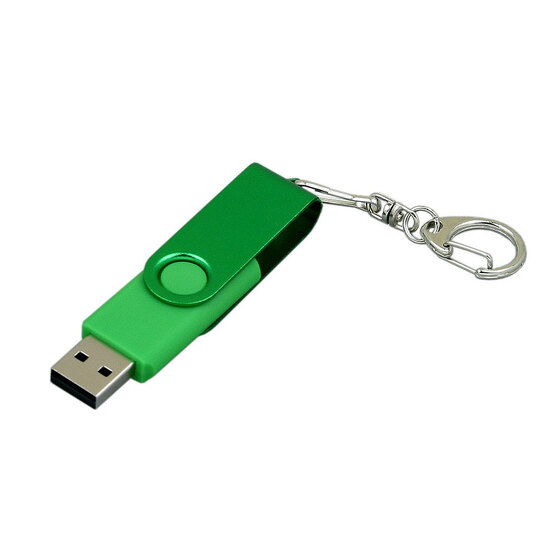 USB 3.0- флешка промо на 64 Гб с поворотным механизмом и однотонным металлическим клипом-1
