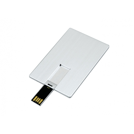 USB 2.0- флешка на 64 Гб в виде металлической карты, с раскладным чипом-1