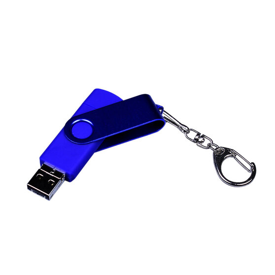 USB 2.0/micro USB/Type-С- флешка на 16 Гб 3-в-1 с поворотным механизмом-1